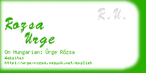 rozsa urge business card