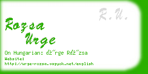 rozsa urge business card